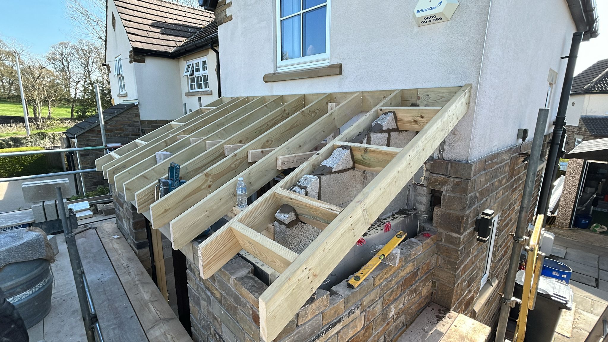 Before — Leaking felt flat roof on rear extension